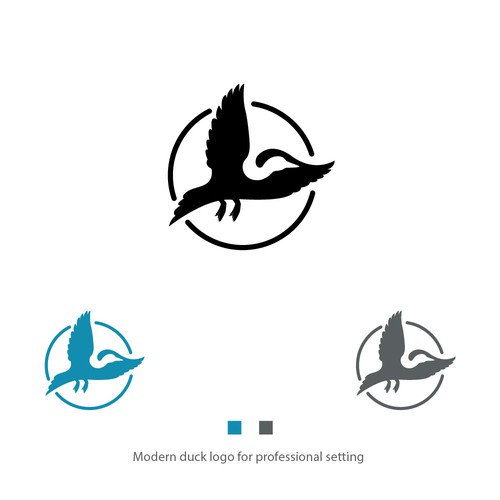 Modern duck logo for professional setting Design by Nehemia octosetya