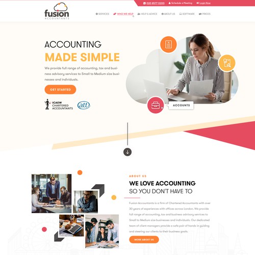 Modern top end Accounting firm website design Réalisé par Webenix Solutions