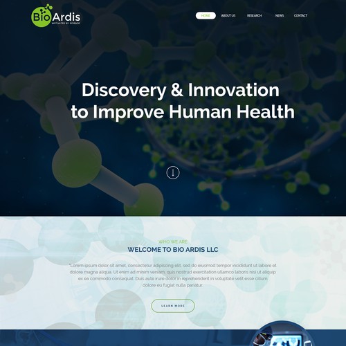 Vibrant website design for biotech Design by RHD™