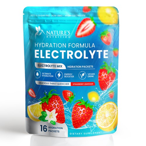 Refreshing Hydration Electrolytes Design Needed for Nature's Nutrition Design by Davi Giolo ★