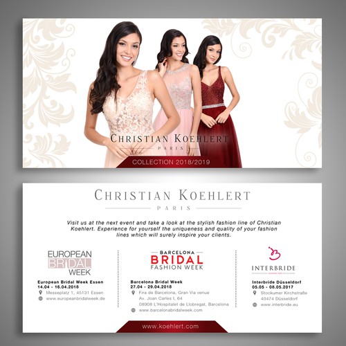 Flyer design for evening dress label needed to invite our customers to Exhibitions Design by Mr.TK