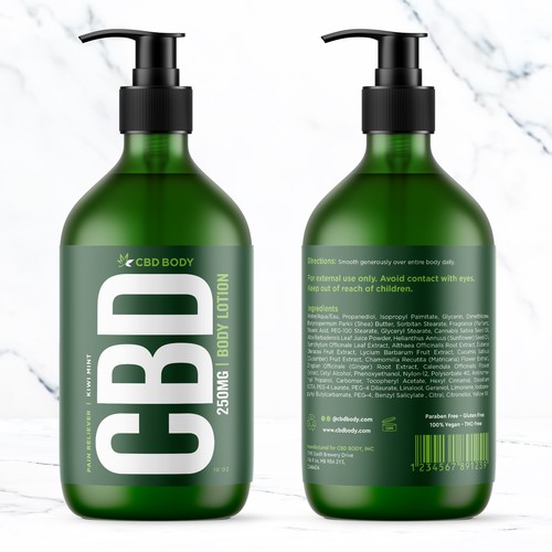 CBD Body Lotion Label Design Contest Design réalisé par bcra