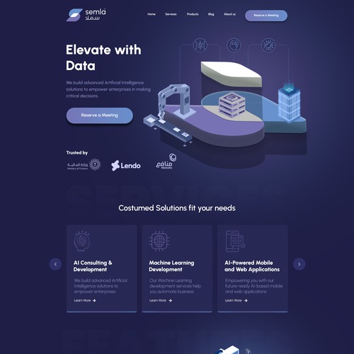 AI/Machine Learning Development Company Homepage-ontwerp door designangel07