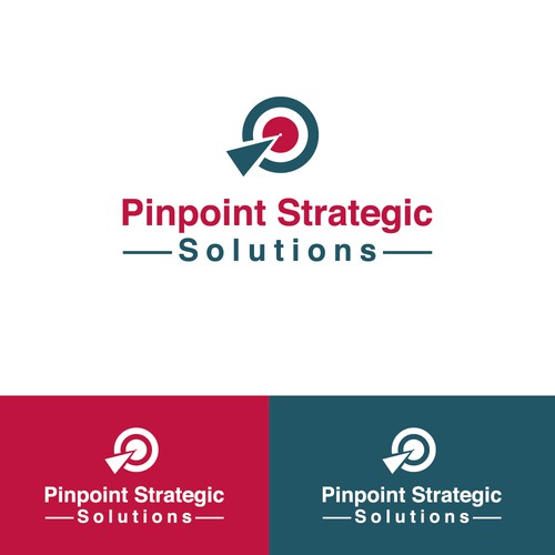 technical business consulting logo showing expertise for PINPOINTing the right problem to solve. Design by Achu Designs