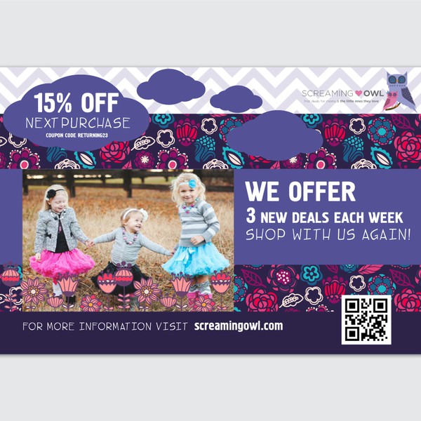 Fun and whimsical packaging insert needed for boutique