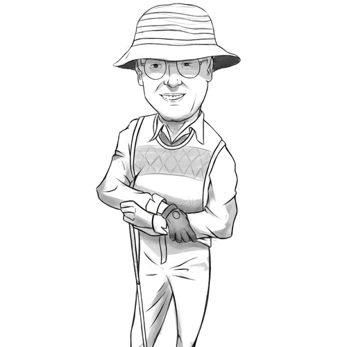 Famous Golf Caricature Design by Matheus Vrech