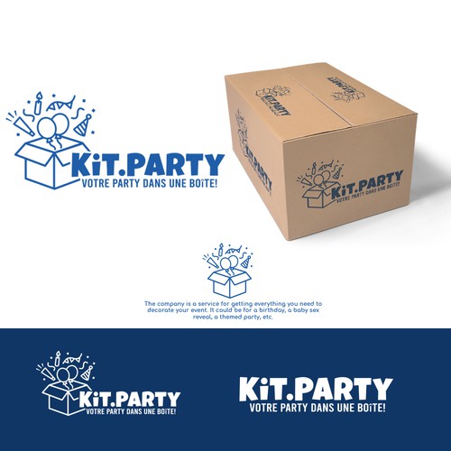 Design a fun logo for a businees offering a party in a box! Design by AdryQ