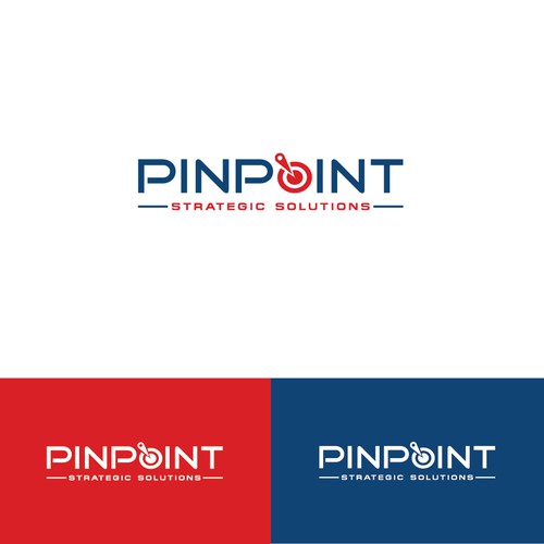 technical business consulting logo showing expertise for PINPOINTing the right problem to solve. Design by Achu Designs