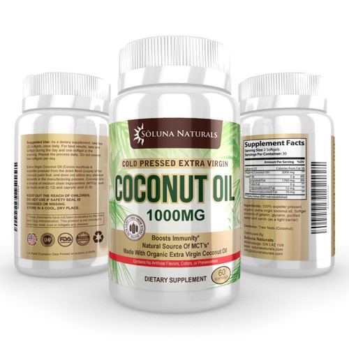 Create a Premium Label for a Coconut Oil Softgel Supplement | Product ...