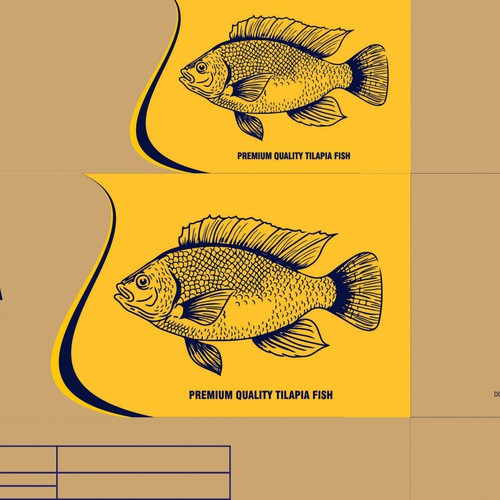 TILAPIA MASTER CARTON WITH YELLOW BACKGROUND Design by HR1982