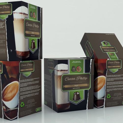 Design an espresso coffee box package. Modern, international, exclusive. Ontwerp door Andras Balogh