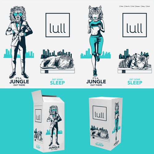 Illustrate an Awesome Urban Jungle onto Our Lull Mattress Box! デザイン by ANDREAS STUDIO