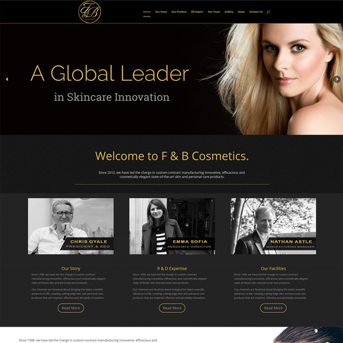 Black & gold themed website design Design by WordpressExpert