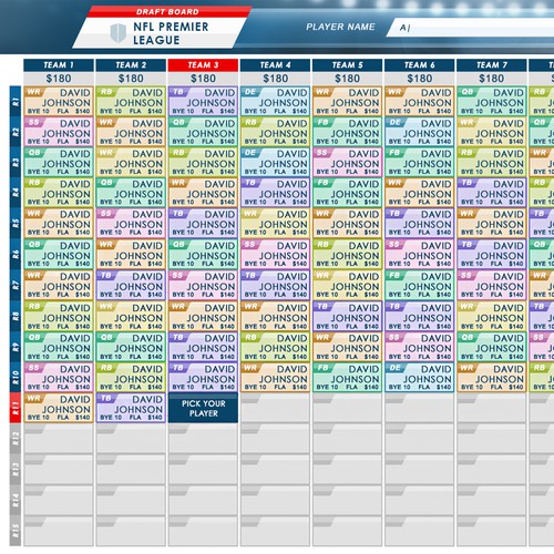 LiveDraftX: Online Fantasy Draft Boards