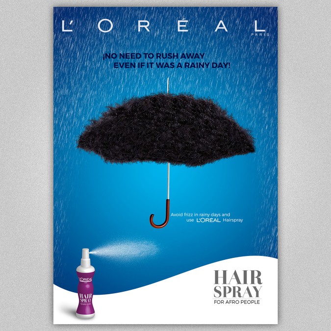 hair spray Ad poster for L'oreal | Poster contest