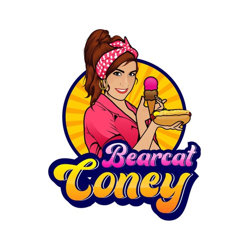 G-Rated Cartoon PinUp Girl girl logo for Retro Coney Hotdog restaurant Design by MALATHY