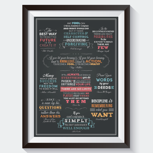 Transform 12 powerful quotes into one inspiring poster (A2/A1) Design por Rocío Martín Osuna