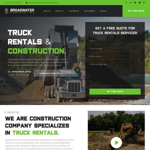 Trucking redesign of website Design by Azzam 123