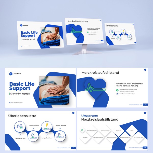 Powerpoint template design for heart disease
