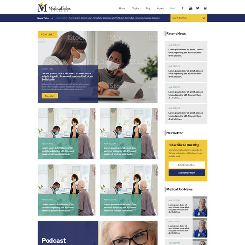 Web design for- Medical Sales Job Board, Resource Center, and Live Podcast デザイン by Design Monsters