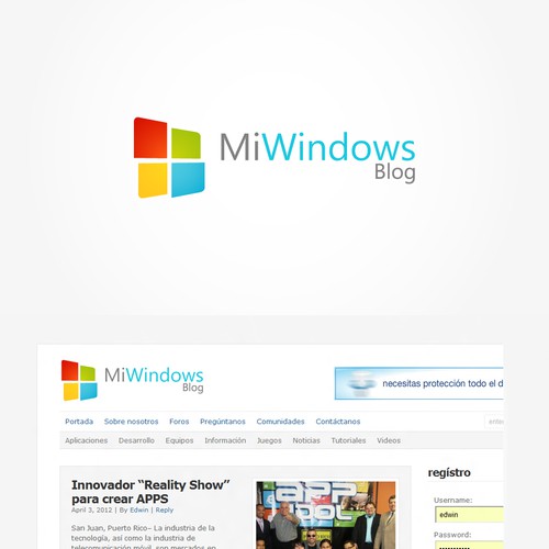 Looking for the first logo for Mi Windows Blog Design by ElFenix