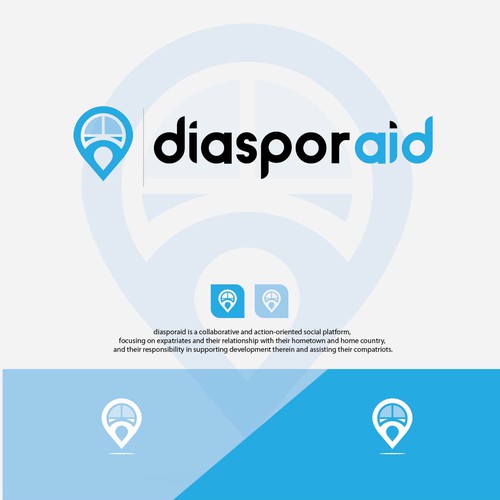 Design a powerful logo for diasporaid, an impact-oriented network/platform for expats Design by JosephA