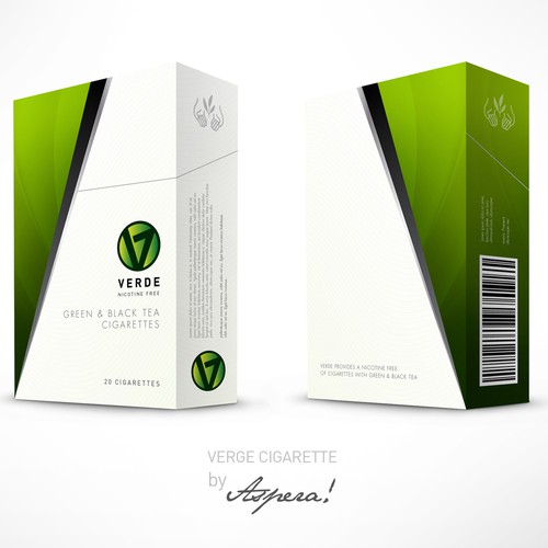 Verde Green Tea Cigarette Box Design Design by Aspera Design