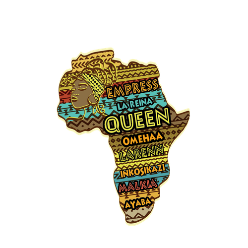 African Diaspora "QUEEN" Dialect T-Shirt Design Design by zirach™