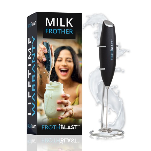 "Design a BOX design for MILK FROTHER  product" Diseño de Fredrick Balois