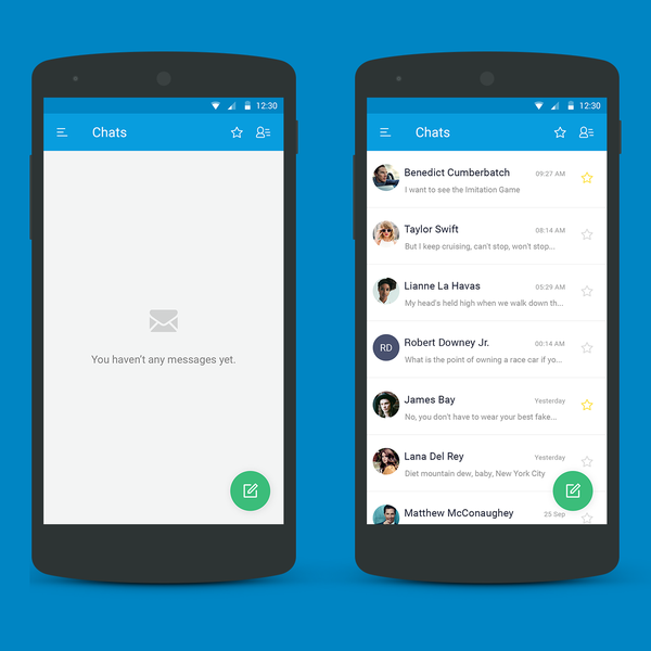 Simple chat design for messenger app