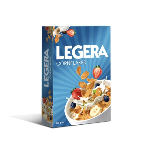 Premium cereal breakfast packaging (Corn Flakes) Design by sougatacreative