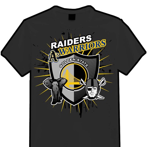 Oakland Raiders Warriors Athletics MASH UP logo shirt S - 5XL!!!