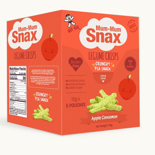 Designs Design Package for MumMums Legume Crisps Product packaging