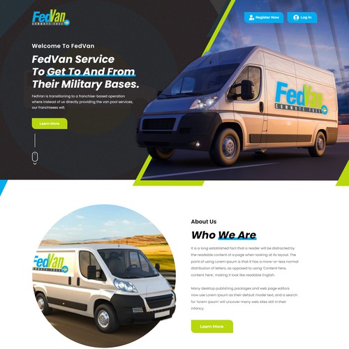 Designs | Modern Vanpool Franchise Marketing Landing Page | Landing ...