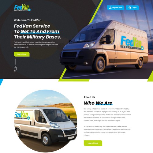 Modern Vanpool Franchise Marketing Landing Page Design by Web Nexus Solution