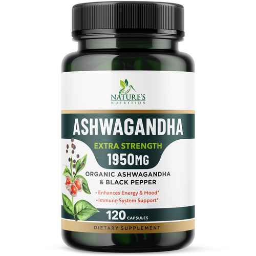 Natural Ashwagandha Capsules Design Needed for Nature's Nutrition Design réalisé par Encephalon™