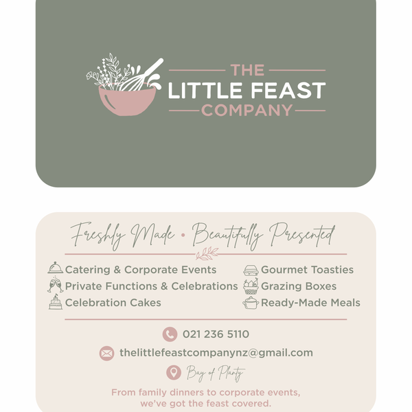 Business card design for THE LITTLE FEAST COMPANY
