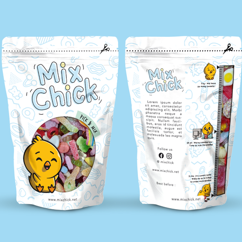 Cute confectionary packaging for pick & mix sweets Design by CMJNdesign