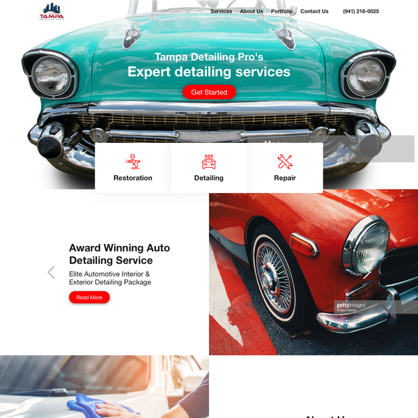 Detailing company website redesign
