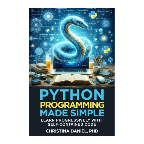 "eBook Cover Design for "Python Programming Made Simple"" winning PowerPoint template