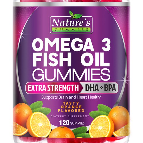 Tasty Omega 3 Fish Oil Gummies Design needed for Nature's Gummies Design réalisé par agooshe