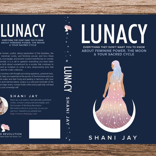 Beautiful nonfiction book cover design for a book about the moon & feminine energy aimed at women Design by dalim
