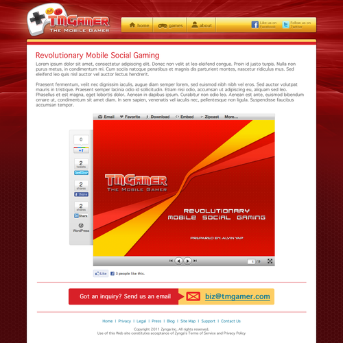 website design for TMGAMER Diseño de RobbyT