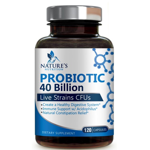 Nature's Nutrition Needs a "Beautiful Label" for our Probiotic Bottle. Design by agooshe