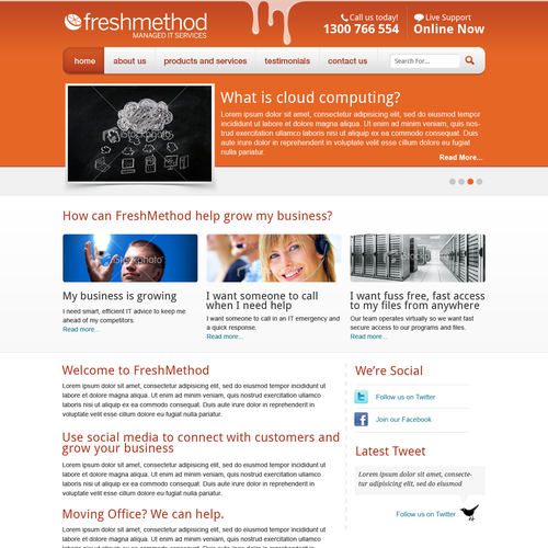 Freshmethod needs a new Web Page Design Diseño de smilledge
