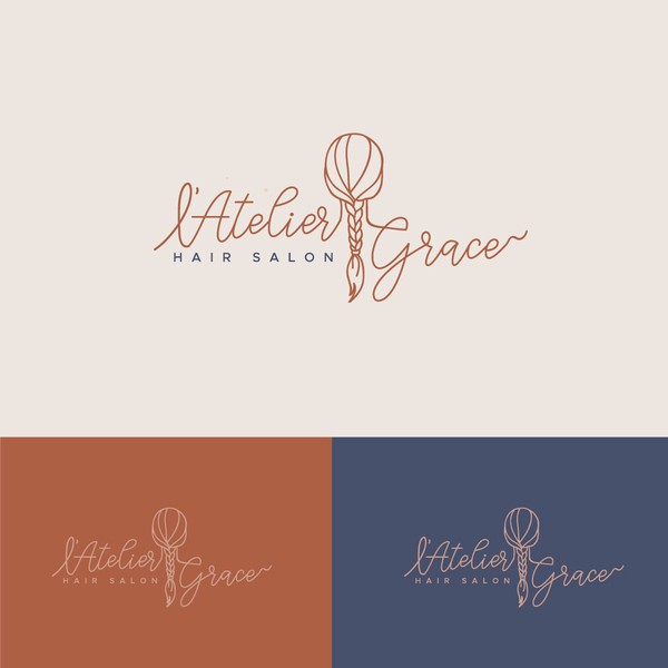 logo concept for L' Atelier Grace hair salon