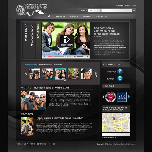 New website design wanted for Business School Video Bank Réalisé par pg