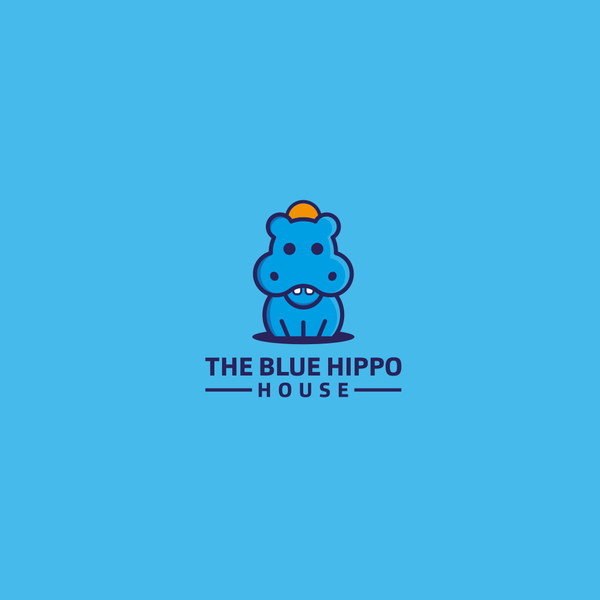 The Blue Hippo House logo design