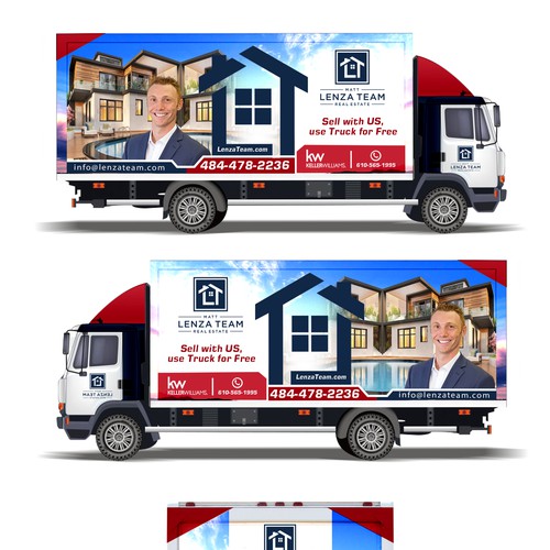 Custom Truck Design Wrap for Real Estate Agent, CREATIVE PROFESSIONAL CLEAN Design by Tanny Dew ❤︎