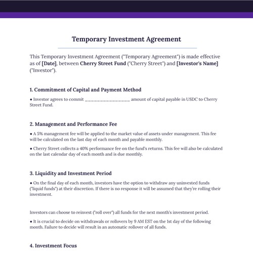 Designs | Top Crypto Hedge Fund Contract Design | Menu contest